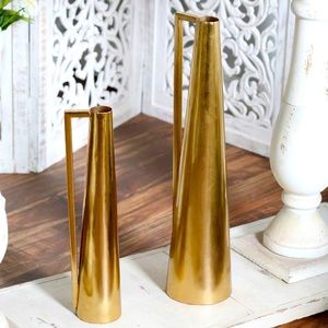 Set of 2 Gold Decorative Vases